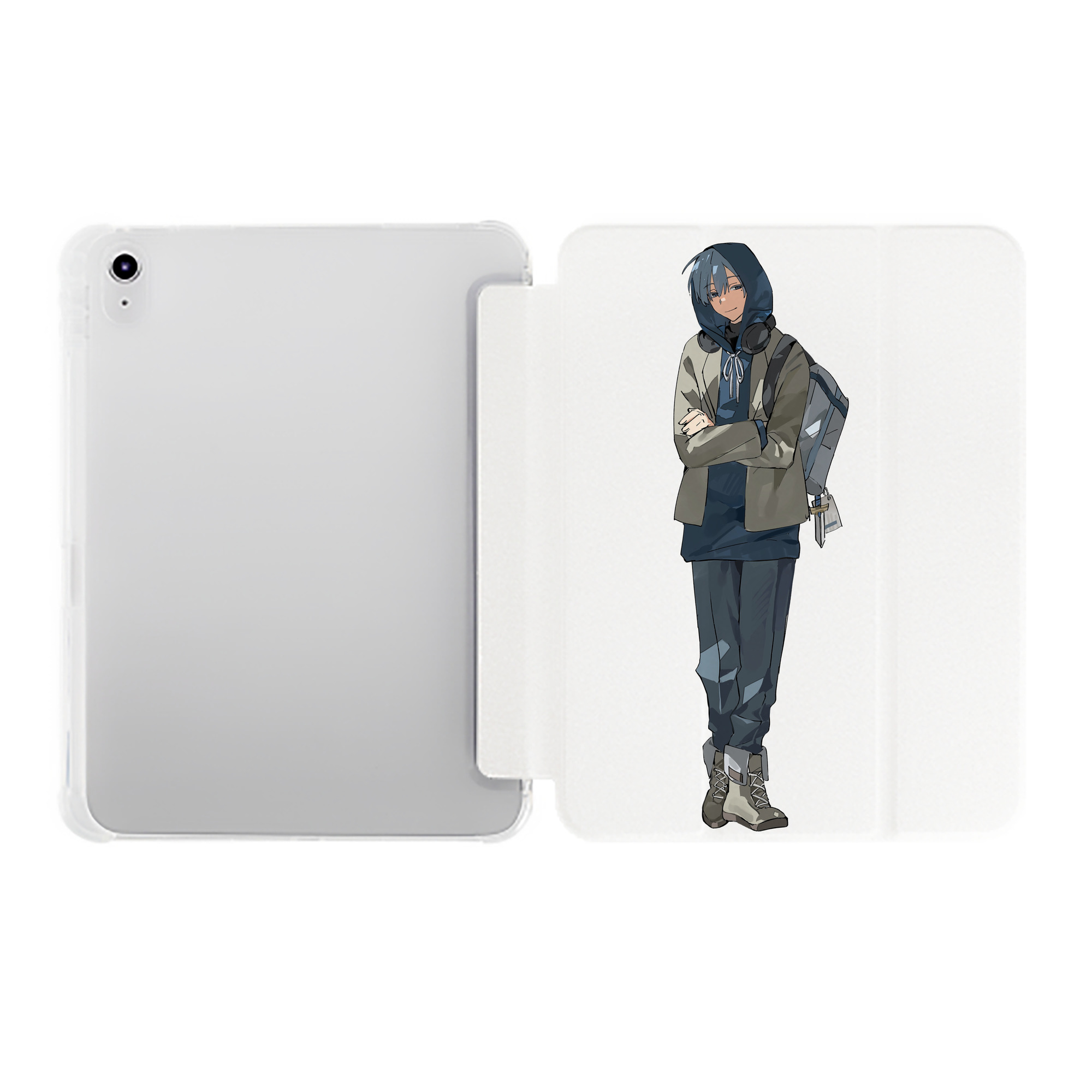 （画像用） 葬送のフリーレン Frieren IPad ケース ペン収納付き 三つ折りスタンド PUレザー×シリコン 対応機種9.5/10.5/10.9インチ
